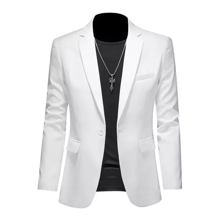 Blazer Casual de Negócios Masculino, Jaqueta Monocromática, Casacos Oversize, Smoking Masculino, Roupas de Marca, Roupas de Trabalho, Plus Size M-6XL