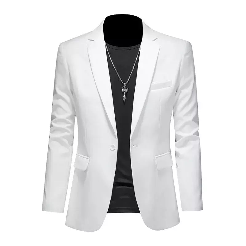 Blazer Casual de Negócios Masculino, Jaqueta Monocromática, Casacos Oversize, Smoking Masculino, Roupas de Marca, Roupas de Trabalho, Plus Size M-6XL