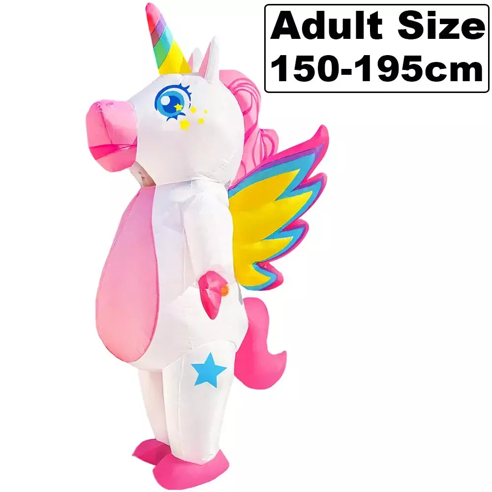 Vestuário colorido unicórnio animal trajes infláveis terno anime purim halloween carnaval festa cosplay traje para crianças adultas