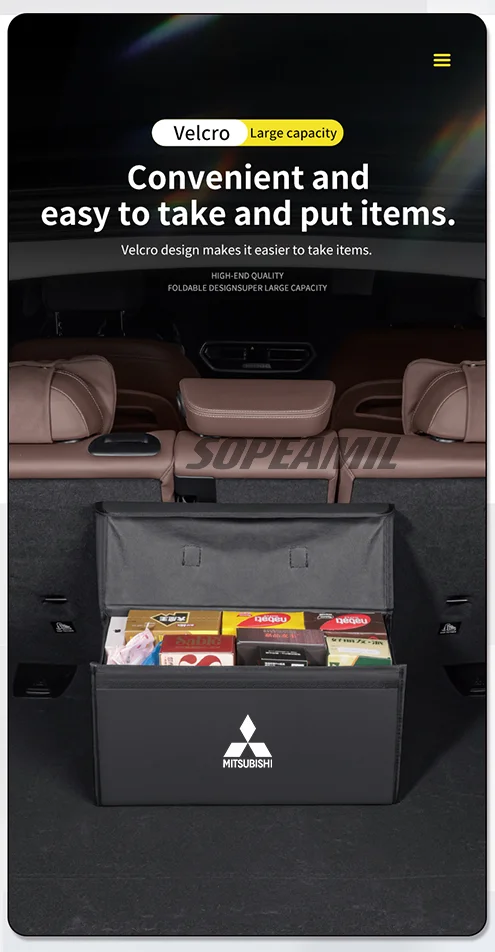 Caixa organizadora de porta-malas de carro, caixa traseira, armazenamento de arrumação, para mitsubishi outlander pajero asx colt lancer l200 triton ralliart
