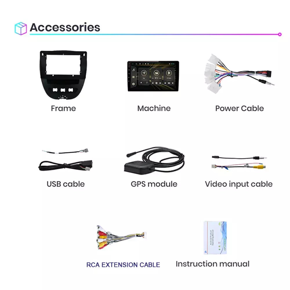 Android 10 2 din reprodutor multimídia do carro para peugeot 107 toyota aygo citroen c1 2005-2014 unidade principal estéreo navegação gps bt wifi
