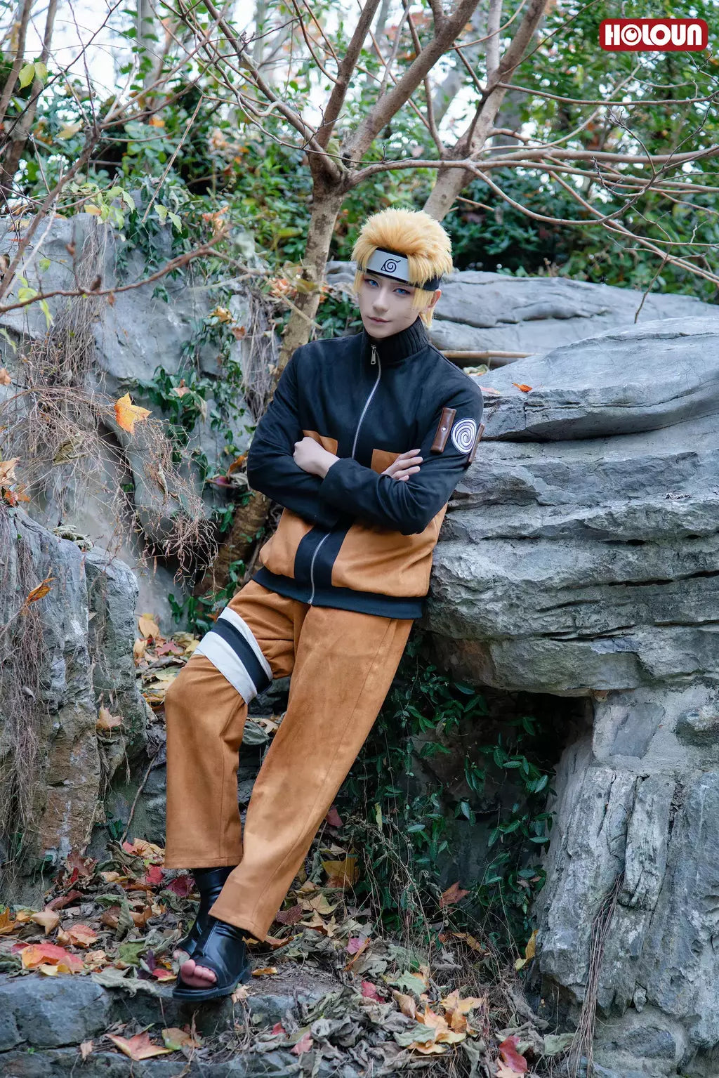 Holoun anime uzumaki cosplay traje adulto versão calças superiores cocar natal presente de ano novo cos convenção