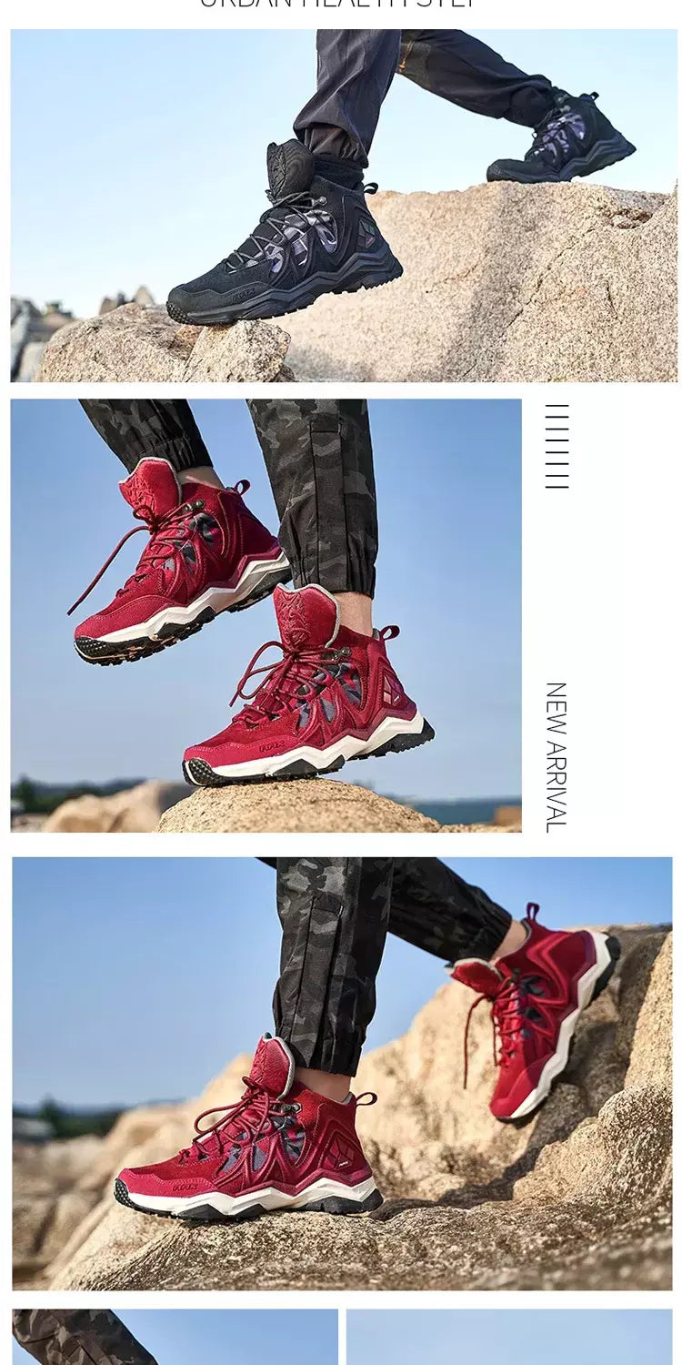 Rax à prova dwaterproof água caminhadas sapatos homens inverno ao ar livre tênis para homens botas de neve de pelúcia montanha botas de neve turismo ao ar livre sapato de corrida