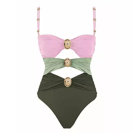 Hollowen-maiô de uma peça das mulheres com cobertura, swimwear sexy, fora do ombro trajes de banho, patchwork bathsuit, cinto bodysuit, Beachwear
