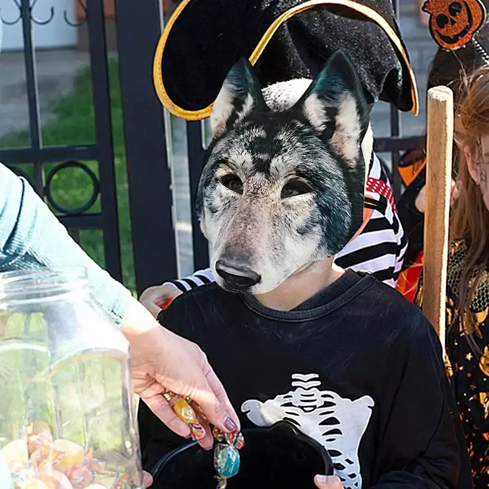 Halloween páscoa lobo máscara assustador animal moda máscara cosplay traje acessórios realista máscara de cabeça para adultos