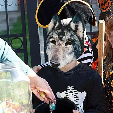 Halloween páscoa lobo máscara assustador animal moda máscara cosplay traje acessórios realista máscara de cabeça para adultos
