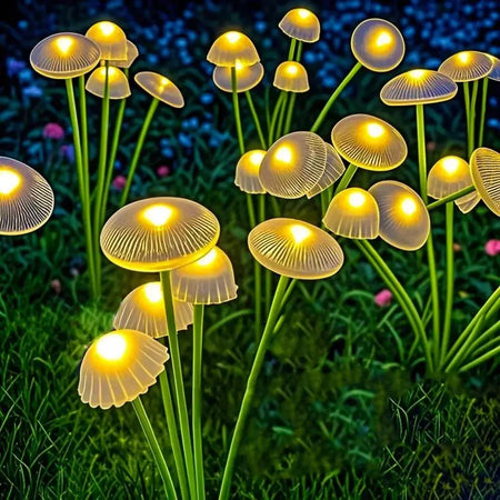 Luzes solares ao ar livre led solar cogumelo gramado luzes à prova dwaterproof água festa quintal pátio caminho lâmpada medusa para decoração de jardim