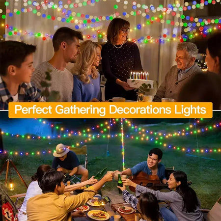Impermeável Fairy String Lights com controle remoto, guirlanda de Natal, decoração ao ar livre, árvore, rua, casamento, festa, 1pc, 500 LED, 1000LED