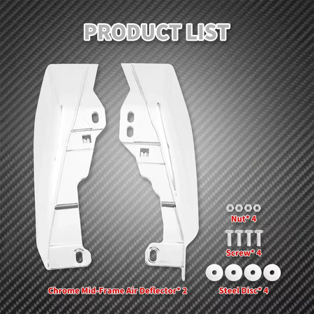 Motocicleta mid-frame defletor de ar escudo térmico guarnição capa para harley touring electra street glide road king fltrx 2001-23 24-up