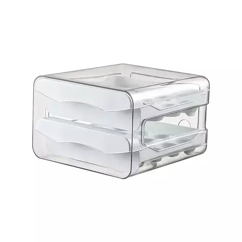 Rolagem automática ovo rack geladeira ovos caixa de armazenamento titular caixa de armazenamento ovo dupla camada gaveta-tipo caixa de ovos cozinha