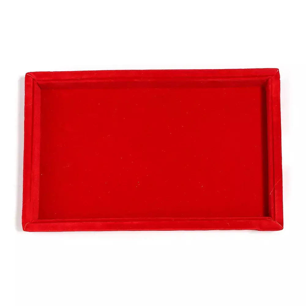 1 pc veludo bandeja de exibição de jóias anel brinco bandeja de armazenamento caixa de exibição de jóias colares pulseiras caixa de organização placa de armazenamento