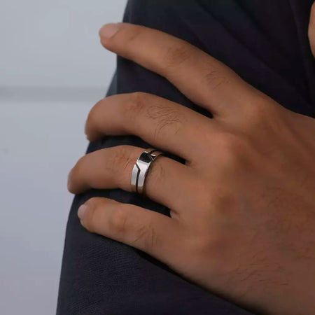 Skyrim anel de aço inoxidável para homens mulheres preto minimalista casual anéis de dedo 2025 casal jóias presente de casamento para amante
