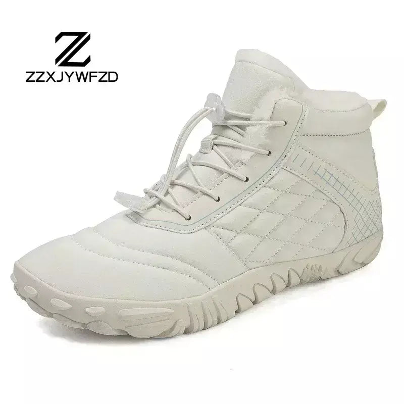 2024 novas botas de inverno para homens neve descalço mulheres ao ar livre antiderrapante pele quente tênis casuais plus size botas de tornozelo sapatos de caminhada