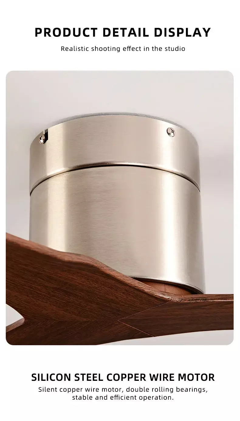 FUMANJIA Ventilador de teto retrô industrial de 45/52", ideal para áreas de vida/jantar, casa e escritório - Motor inversor DC silencioso de 6 velocidades