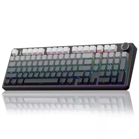 Teclado mecânico para jogos AULA F99PRO, 99 teclas, três modos, sem fio, estrutura de junta permutável, teclado personalizado com botão de mídia