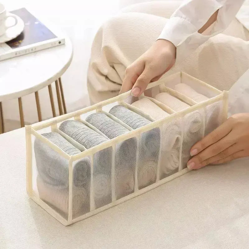 Organizador de gaveta para roupas íntimas, caixa de armazenamento dobrável, organizador de armário, divisor de gaveta para cuecas, meias, sutiã, caixas de armazenamento