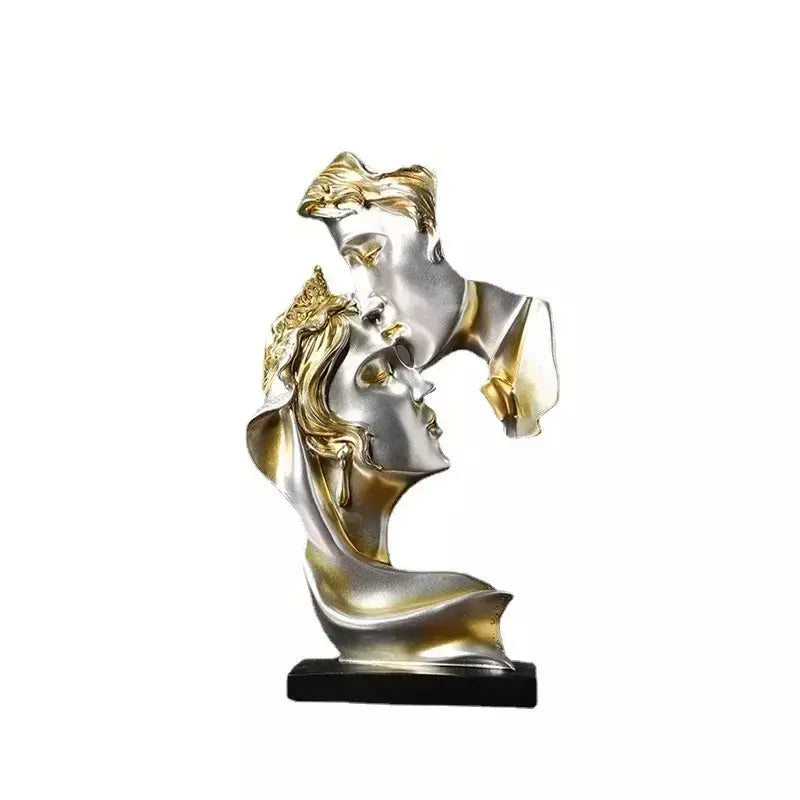 Mini resina amantes estátua estatueta beijando postura modelo artesanato escultura ornamento decoração para casa desktop armário de vinho decoração