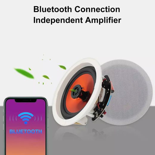 Herdio 2 pçs 6.5 Polegada áudio em casa 300w teto bluetooth alto-falante casa sistema de alto-falante embutido para cozinha interior quarto banheiro