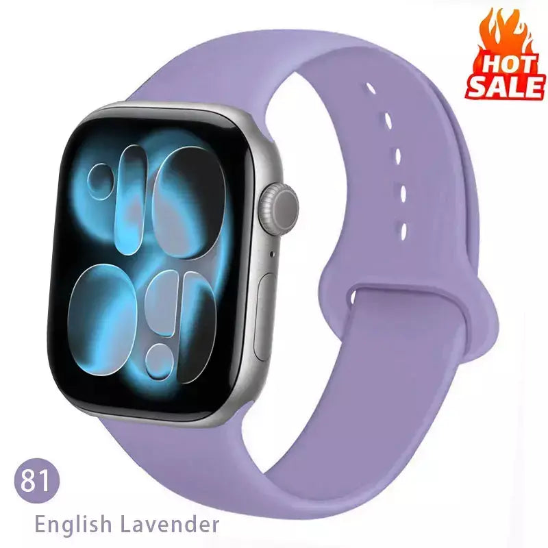 Pulseiras de silicone para apple watch pulseira 44mm 45mm 40 41mm 42-46mm pulseiras esportivas iwatch série 10 11 9 8 7 6 5 4 se ultra 3/2 49mm
