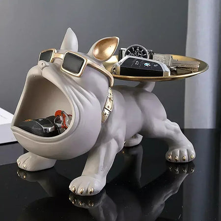 30cm decoração de casa estatueta bulldog estátua do cão caixa armazenamento ornamento animal resina artesanato arte escultura estatueta casa filhote de cachorro escultura