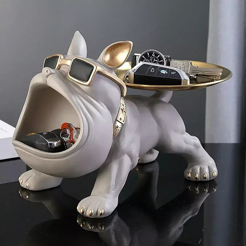 30cm decoração de casa estatueta bulldog estátua do cão caixa armazenamento ornamento animal resina artesanato arte escultura estatueta casa filhote de cachorro escultura
