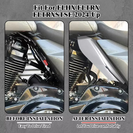 Motocicleta mid-frame defletor de ar escudo térmico guarnição capa para harley touring electra street glide road king fltrx 2001-23 24-up