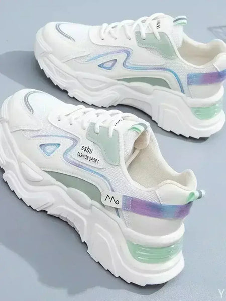 2025 tênis feminino plataforma sapatos planos mulher sapatos verdes formadores casuais senhoras tênis grossos sapatos femininos