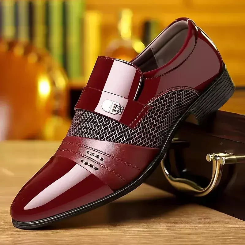 Sapato masculino de couro preto, sapatos Oxford formais, sapato vestido masculino, Festa, Escritório, Negócios, Casual
