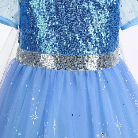 Crianças elsa traje menina aniversário malha vestido de princesa crianças cosplay neve rainha desempenho fantasia noite roupas de halloween
