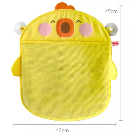 Qwz novo pato dos desenhos animados do bebê saco de malha do banheiro otário design para brinquedos de banho crianças formas animais pano areia brinquedos armazenamento net saco