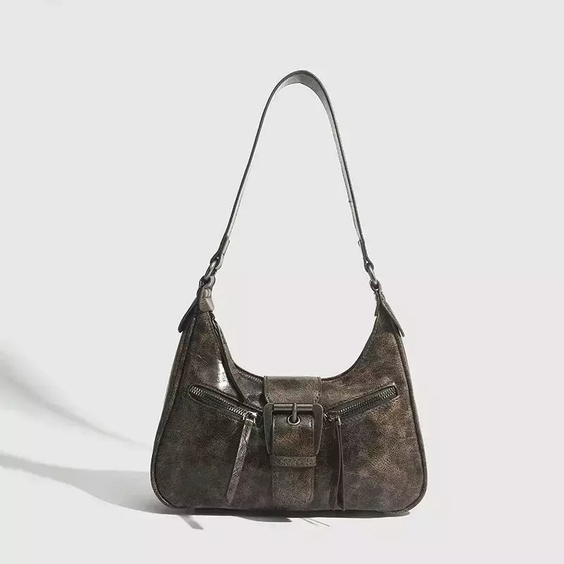 Bolsas de ombro de couro PU para mulheres, design de cinto retrô bolsas vintage pequenas femininas, bolsa transversal axilar, bolsas da moda, Y2K, 2024