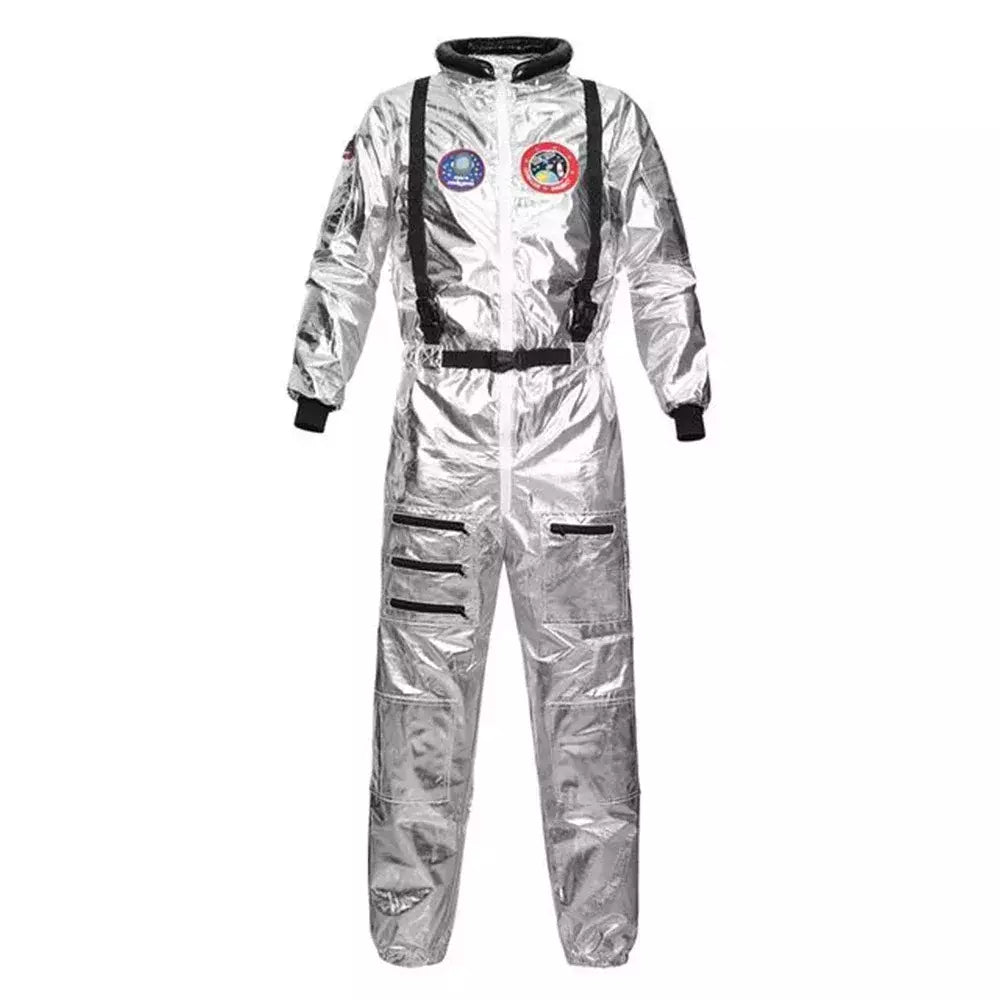 Halloween natal prata spaceman masculino feminino espaço terno adulto crianças astronauta traje festa de família vestir-se presente aniversário