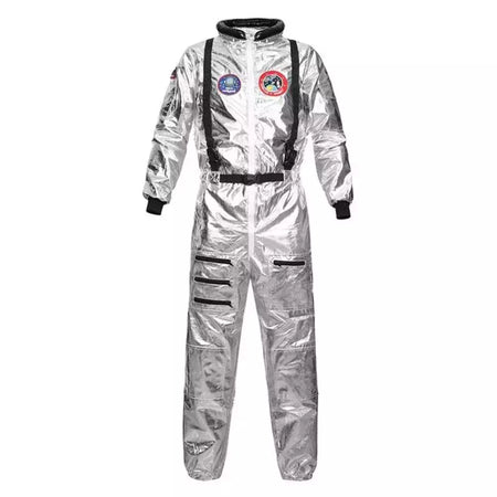 Halloween natal prata spaceman masculino feminino espaço terno adulto crianças astronauta traje festa de família vestir-se presente aniversário