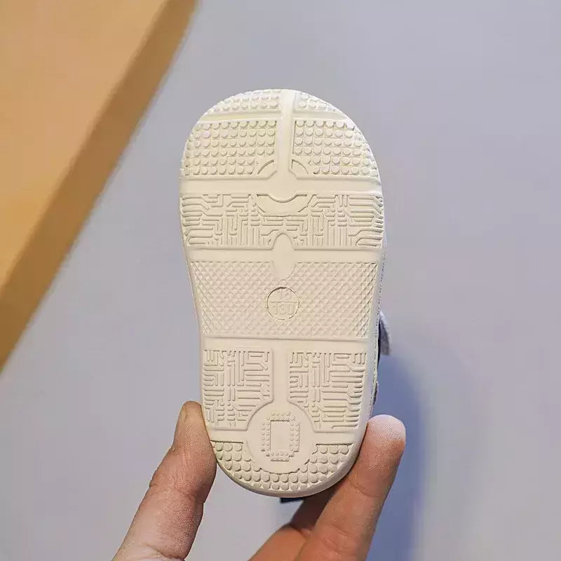 Sapatilhas antiderrapantes brancas para crianças, sapatos casuais, respirável, gancho, ao ar livre, crianças, criança, meninos, meninas, design de moda