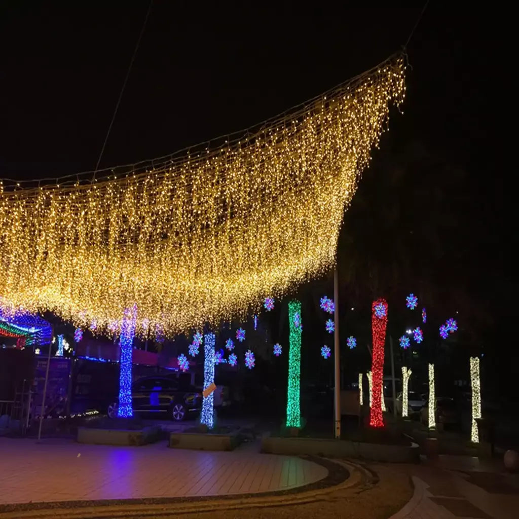 3.5m-40m luzes da corda do sincelo led luzes de fadas guirlanda de natal ao ar livre para o ano novo jardim quintal festa casamento terraço decoração