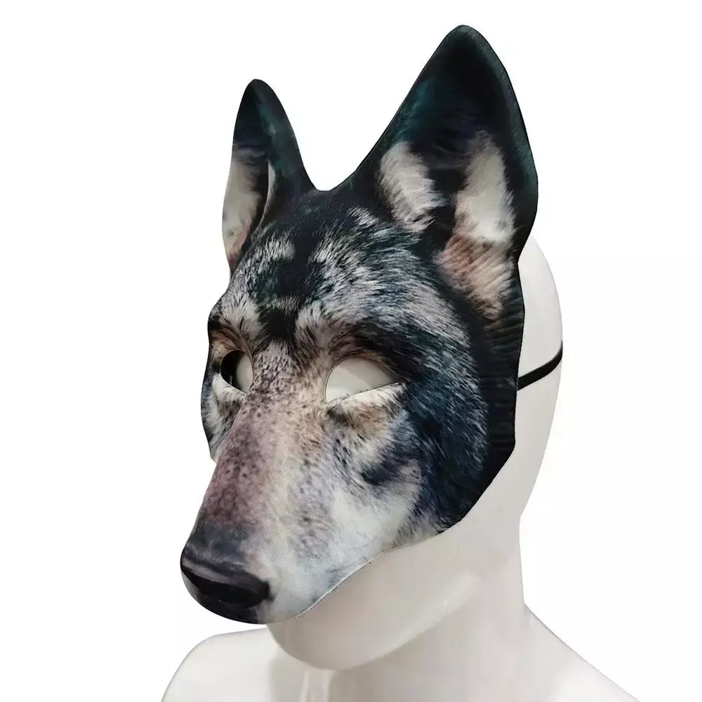 Halloween páscoa lobo máscara assustador animal moda máscara cosplay traje acessórios realista máscara de cabeça para adultos