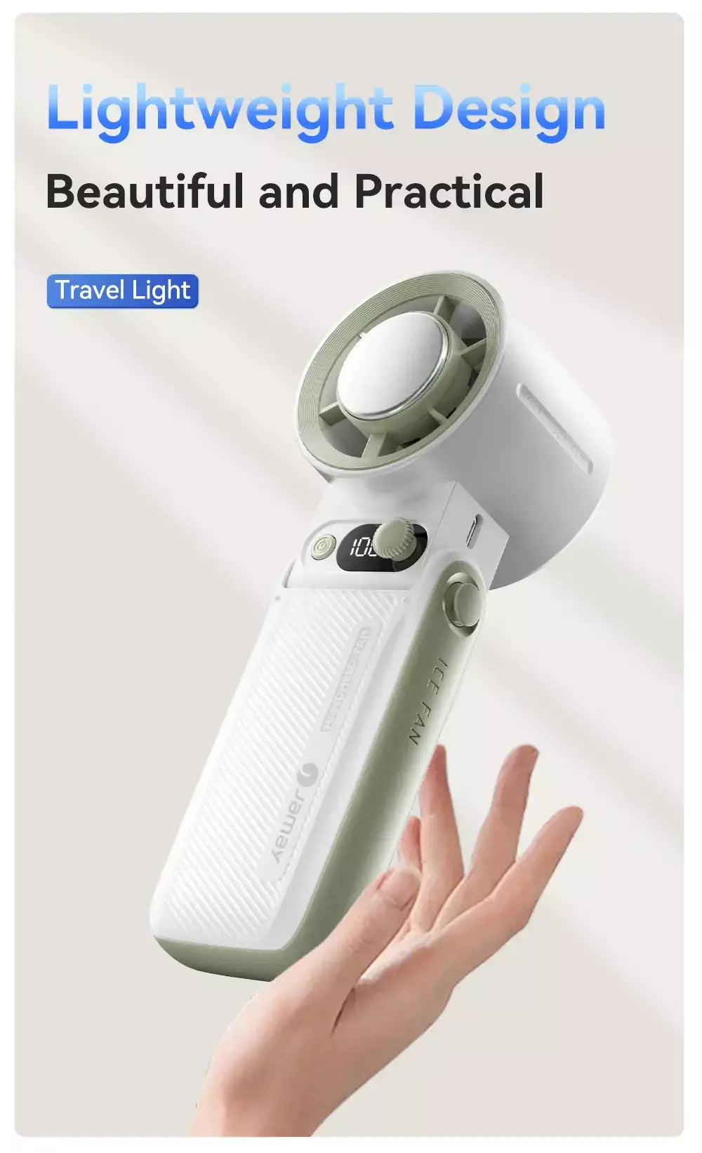 Novo ventilador portátil ao ar livre vento forte 199 engrenagem velocidade do vento led display digital turbo ajustável portátil portátil 8000mah