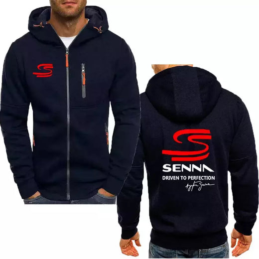Ayrton Senna-Casaco com capuz de lã extragrande masculino, moletom de algodão luxuoso, marca quente