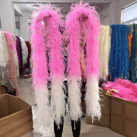 Boa de penas de avestruz arco-íris, 6/10/20 camadas, acessórios de festa fofos para mulheres, halloween, carnaval, cosplay, decoração de casamento, fantasia diy