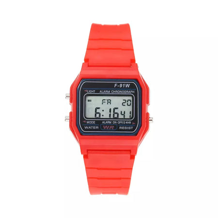 Novo esportes multifuncional crianças relógio feminino pulseira de borracha estilo F-91W relógio digital com alarme led backlight presente do estudante