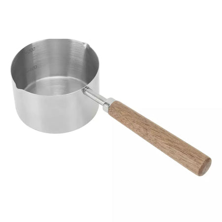 Mini Saucepan em aço inoxidável 304, aderência confortável, evitar queimaduras, panela portátil com balança, óleo, leite, manteiga, aquecedor, 200ml