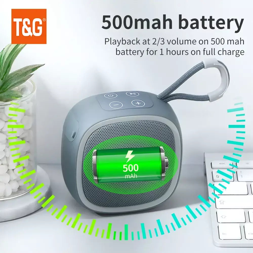 Alto-falante bluetooth tg659 mini alto-falantes portáteis sem fio poderosos tws bt 5.3 caixa de som alto-falante de alta fidelidade suporta cartão tf rádio