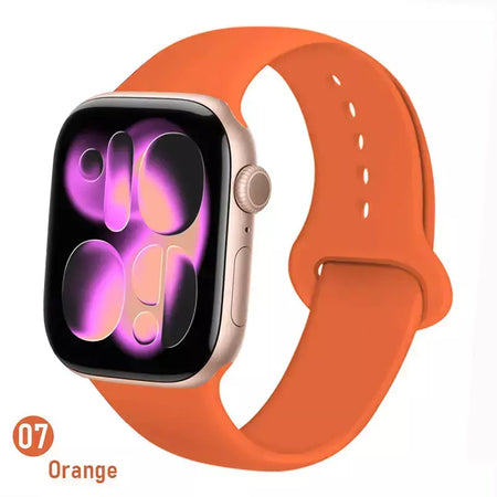Pulseiras de silicone para apple watch pulseira 44mm 45mm 40 41mm 42-46mm pulseiras esportivas iwatch série 10 11 9 8 7 6 5 4 se ultra 3/2 49mm