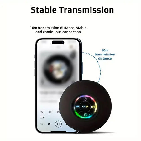 Família portátil sem fio bluetooth à prova dwaterproof água ventosa led pequeno alto-falante carro banheiro telefone móvel ouvir música estéreo