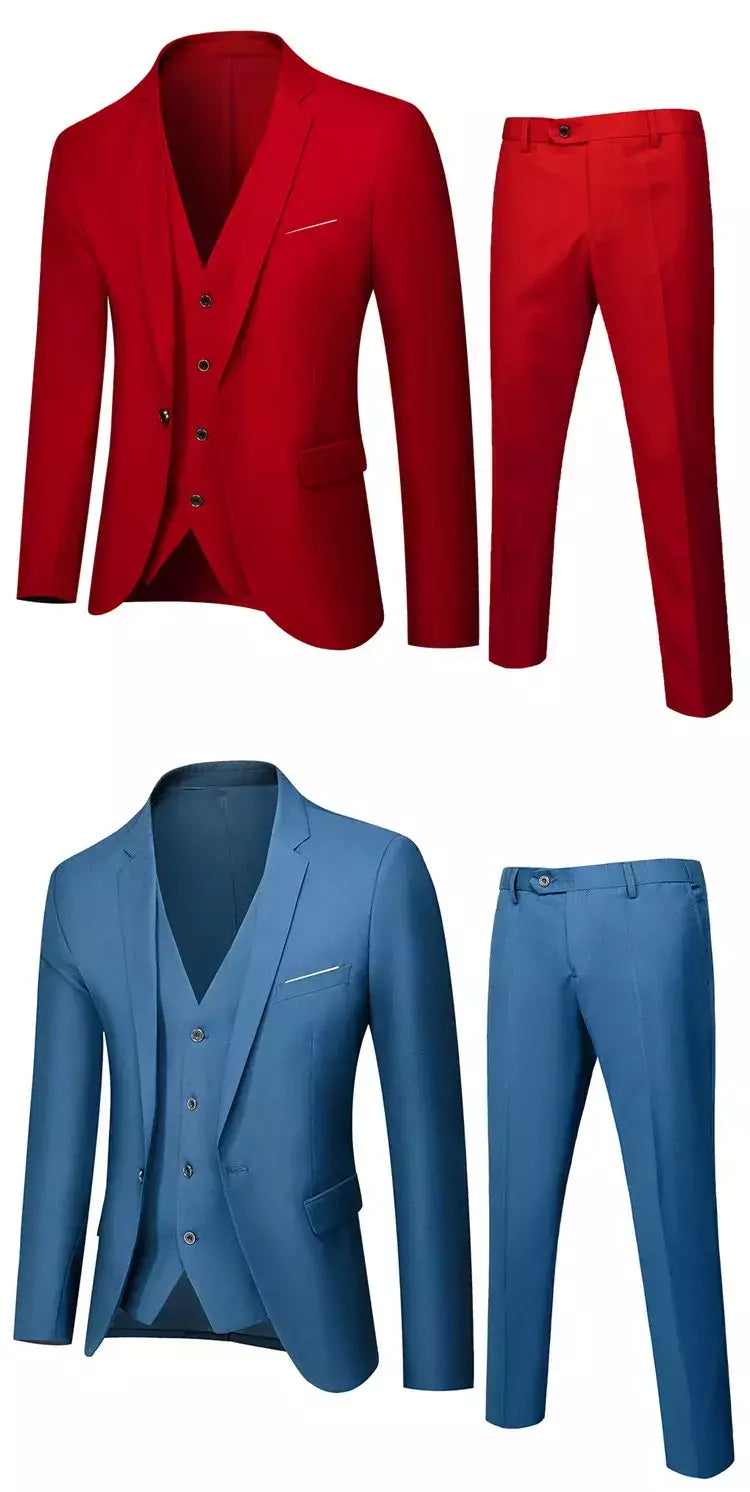 Ternos formais masculinos completos, conjuntos elegantes de blazers, roupas de casamento, calças, jaquetas, fantasias de luxo, negócios de casamento, 2 peças