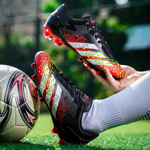 Sapatos de futebol Artificial Grass Tf para homens e mulheres, Long Spikes, Sapatos de treinamento para adolescentes, estudantes, calçado de futebol