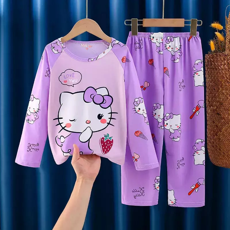 Crianças Minnie Elsa Duck Pijamas dos desenhos animados, roupas infantis para casa, conjuntos para meninos e meninas, terno de viagem, casual, novo, 2 peças por conjunto