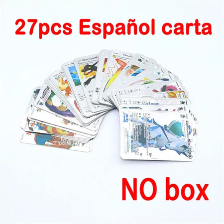 Cartão de folha de ouro colorido pokemon charizard pikachu arceus prata preto arco-íris inglês francês alemão espanhol vstar gx vmax cartões