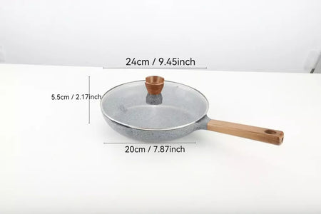 Donnor frigideira de granito 20/24/28cm, frigideira de pedra médica, frigideira de omelete saudável, não tóxica com alça resistente ao calor