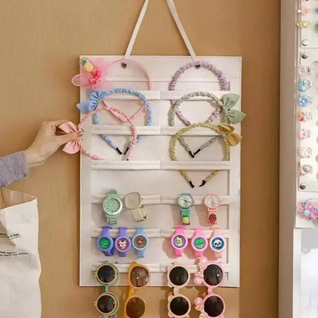 Acessórios para o cabelo pendurado organizador de armazenamento decoração de parede arcos de cabelo armazenamento grampos de cabelo corda óculos organização armazenamento